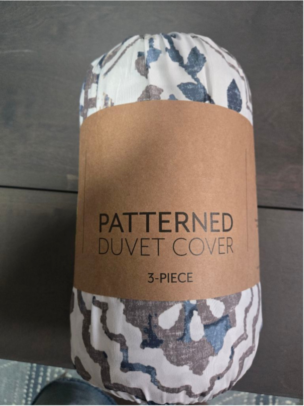 Unbranded Patterned Duvet Cover King White Blue 3-Piece